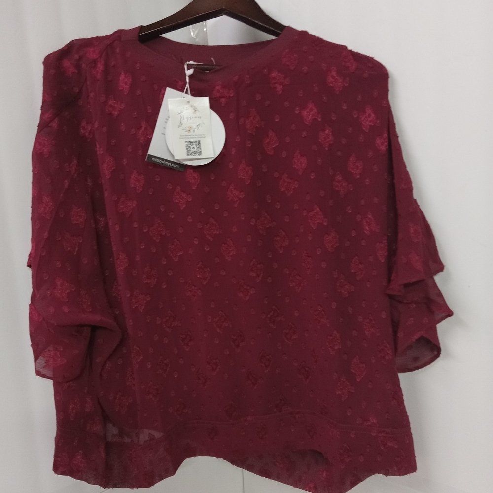 MITTOSHOP Womens Top / Blouse  Lace Line Size Sm. NWT